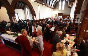 The congregation of over 170 enjoy a tradition Sunday Tea.