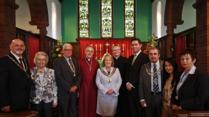 Civic and politician leaders join the Bishop and Rector.