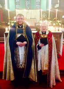 The Rector is joined by the Rector of Skelton-in-Cleveland for Evensong and Benediction on Easter Sunday Evening at Saint Helen's Carlin How 