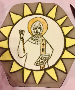 The Saint Leonard's Day Cake with an image of St Leonard!